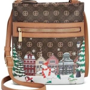 Gianni Bini Brown and Tan Crossbody Bag